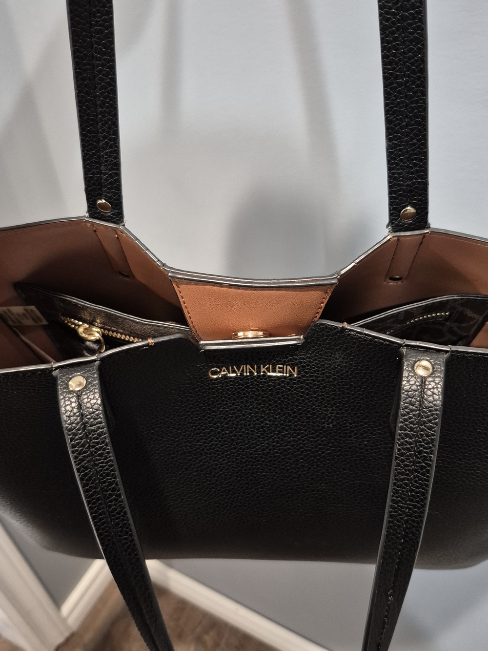 Calvin Klein Black Leather Tote Bag - Picture 10 of 16